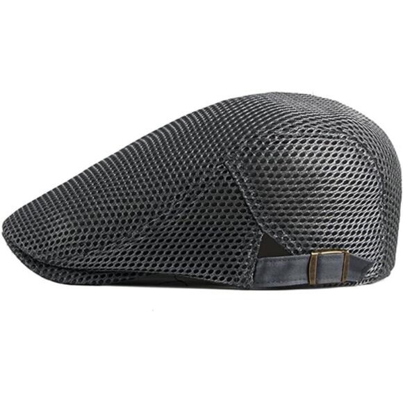 Mens Breathable Mesh Summer Hat Adjustable Newsboy Beret Ivy Cap Cabbie Flat - Picture 4 of 7